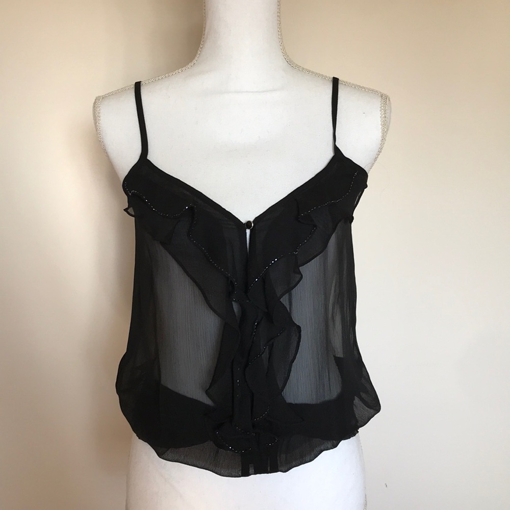 GUESS Sheer Black Top